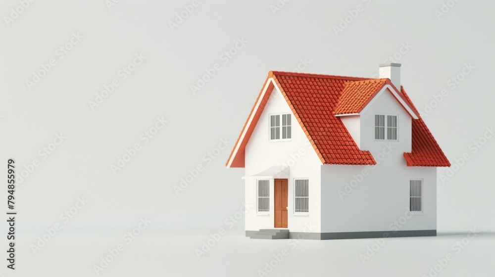 Toy House on Plain White Backdrop - Construction and Real Estate Toy House on Plain White Backdrop - Construction and Real Estate