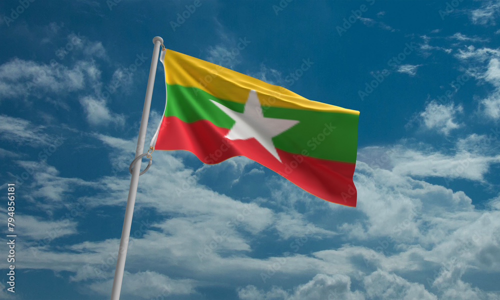 myanmar country burma flag blue sky background wallpaper copy space nation travel map culture geography outdoor freedom abstract asia independence thailand nature vietnam continent celebration burmese myanmar country burma flag blue sky background wallpaper copy space nation travel map culture geography outdoor freedom abstract asia independence thailand nature vietnam continent celebration burmese