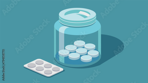 Toothpaste tablets packaged in a glass jar with a metal lid reduce plastic waste in the bathroom.