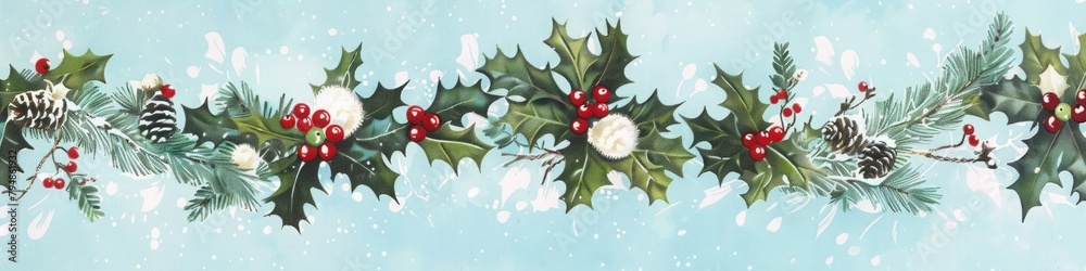 A playful holiday border with a solid sky blue background, ideal for a light and airy feel. A playful holiday border with a solid sky blue background, ideal for a light and airy feel.