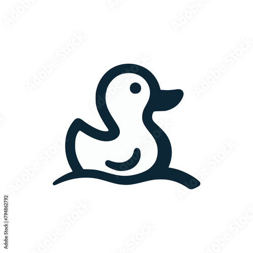 duck swimming logo vector illustration template design