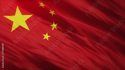 china flag waving in the wind, Chinese flag animation waving photo