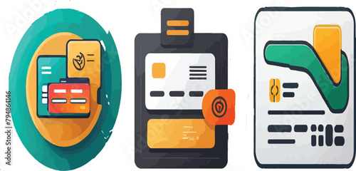 Print  Credit Card Payment Icons and Vector Illustrations