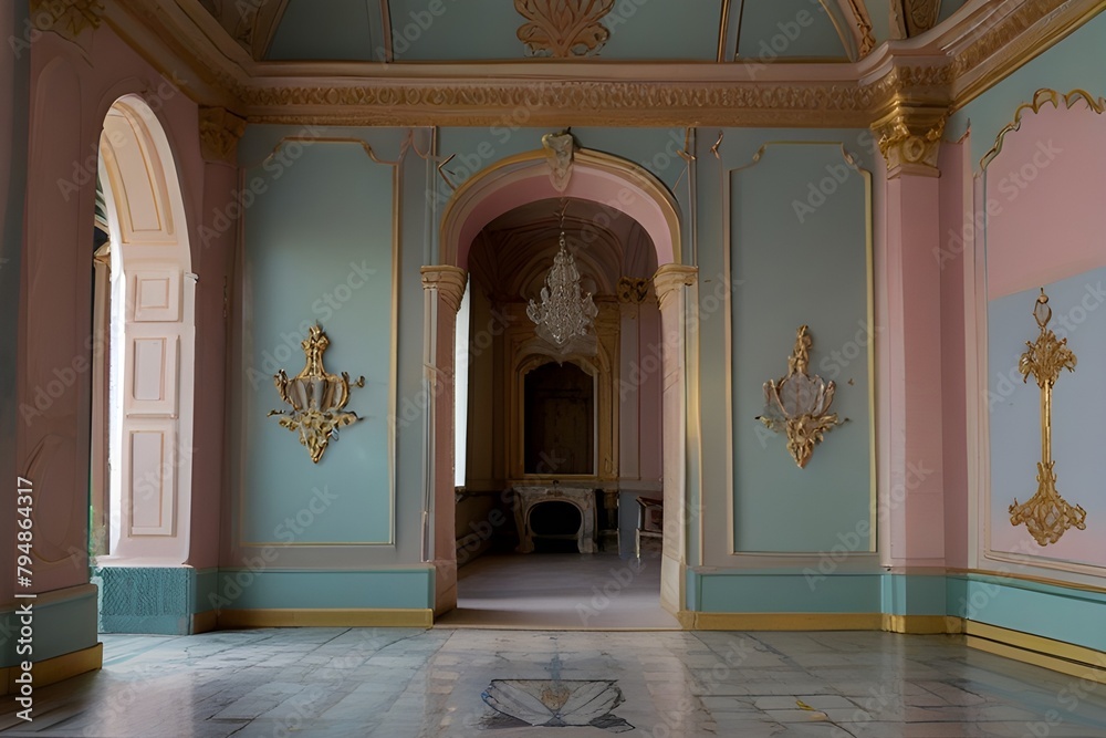 Pastel decoration in a palace Generator AI 