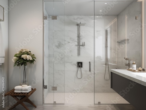 A Modern Bathroom Showcasing Elegant Design in the Morning Light
