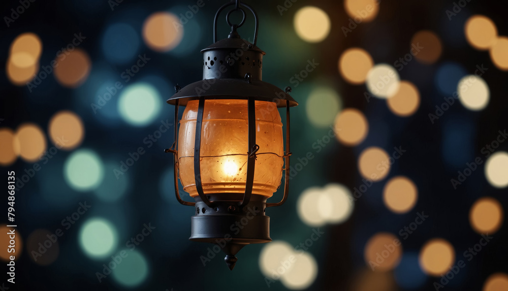 Night lantern and light blurred background Night lantern and light blurred background
