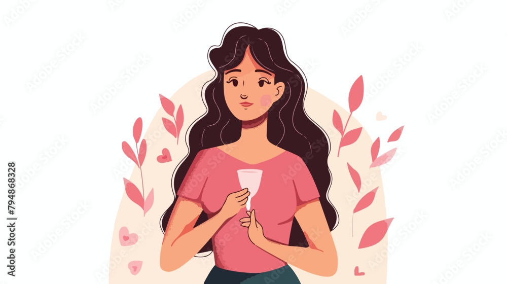 Modern woman holding a menstrual cup in her hand Hand