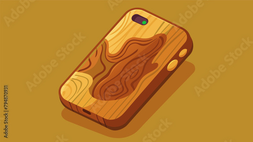 A handcarved wooden phone case made from sustainably harvested wood.
