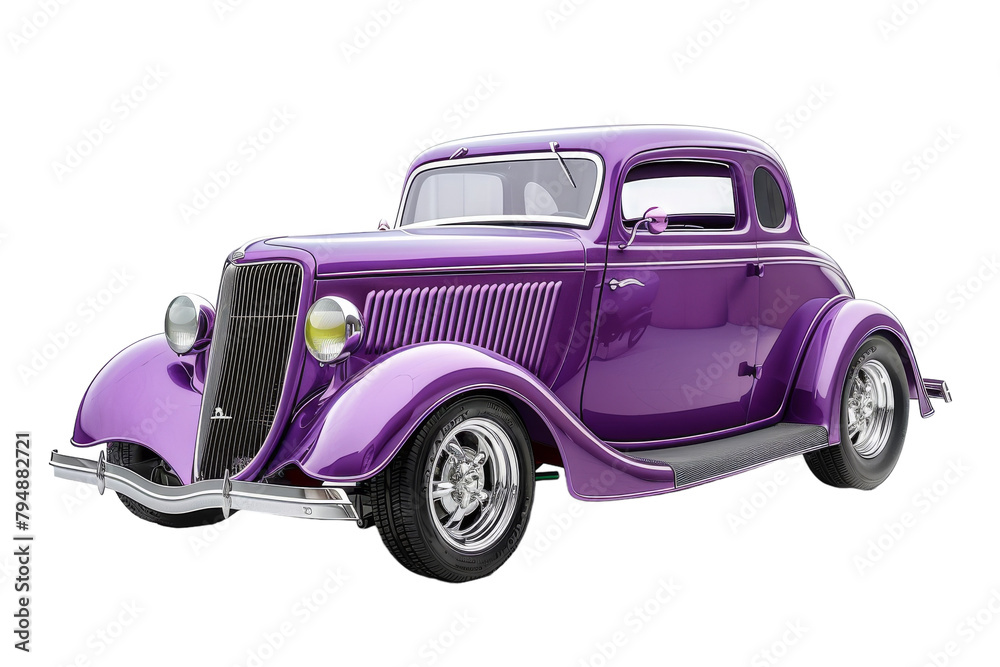 Purple Car Adventure on Transparent Background