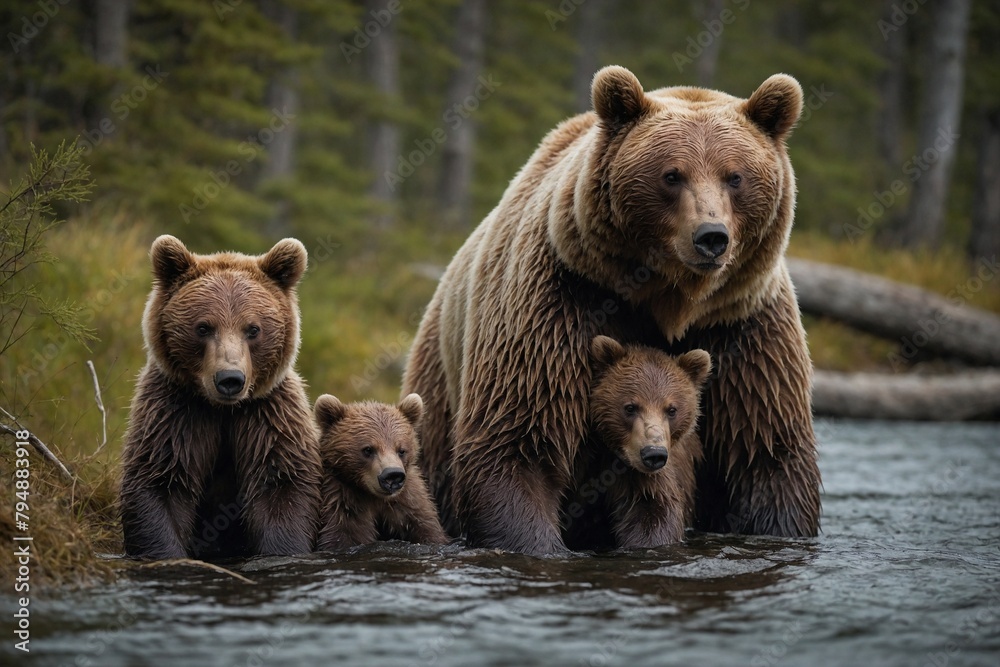 An Image of a Bear Family