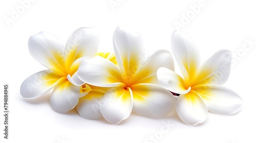 Frangipani or Plumeria flower isolated on white background. Generative Ai