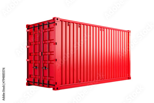 Red Container Utility on Transparent Background