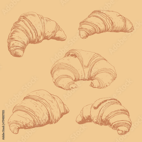 croissant outline illustration