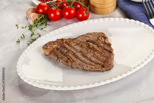 Grilled marble beef steak with sauce