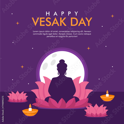 vector happy vesak day banner template