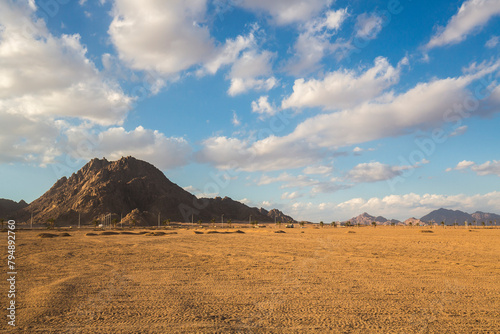 View of desert mountain landscape photo