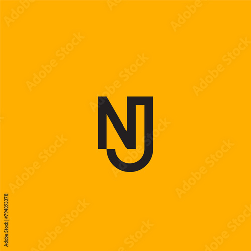 NJ monogram logo in black color.