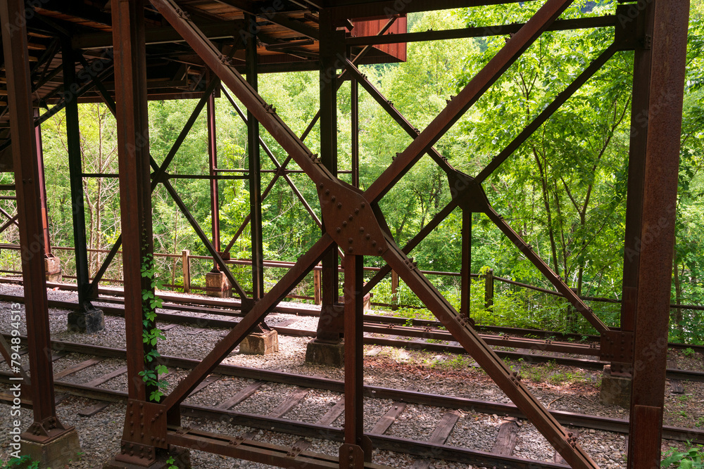 The Nuttallburg Coal Conveyor and Tipple at the New River Gorge National Park in West Virginia The Nuttallburg Coal Conveyor and Tipple at the New River Gorge National Park in West Virginia