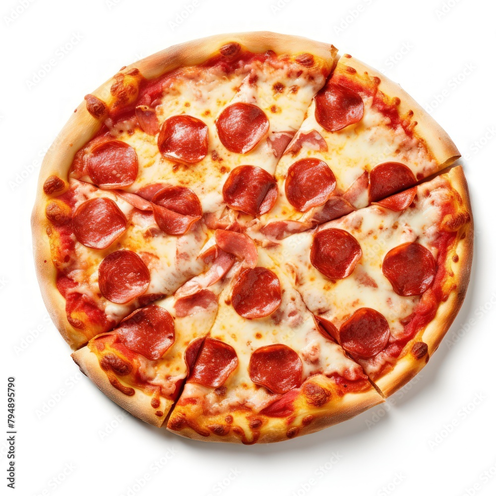 Pizza pepperoni on a white background Pizza pepperoni on a white background