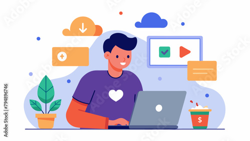 A person browsing online for volunteer opportunities highlighting how time can also be donated in lieu of money.