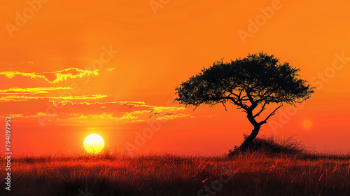 tree in the sunset