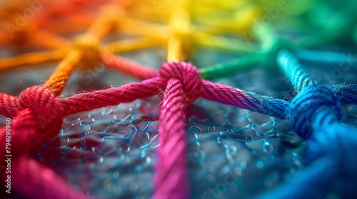 close up of colorful yarn