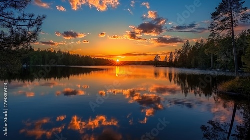 sunset over the lake © sam richter