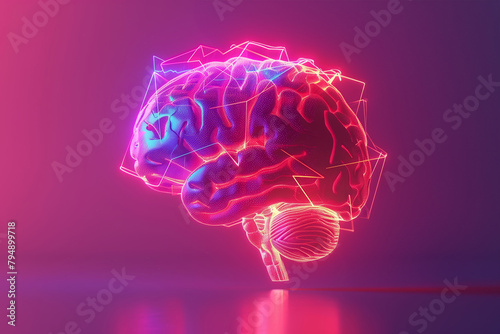 3d illustration of brain. Concept of brain disease, Alzheimer or stroke.