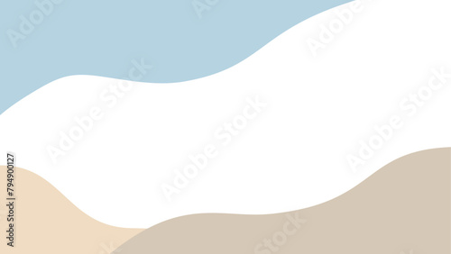 カードや背景などに使えるくすみ色がおしゃれな抽象的な曲線フレーム　アスペクト比16：9バージョン