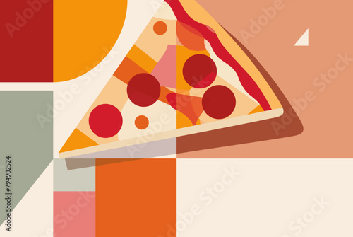pepperoni pizza illustration vector pizza slice digital art