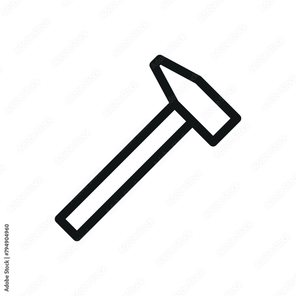 Hammer isolated icon set, construction tool vector symbol with editable stroke Hammer isolated icon set, construction tool vector symbol with editable stroke