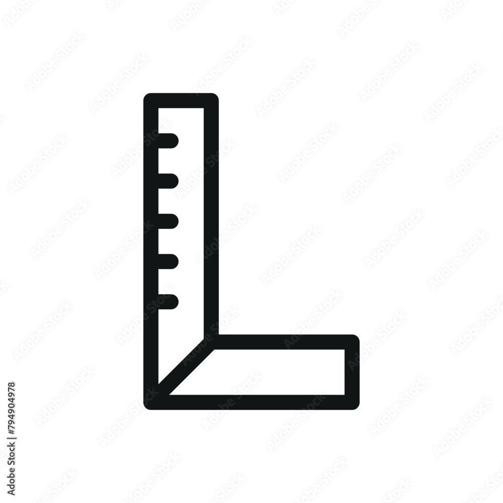 Corner ruler isolated icon set, angle ruler vector symbol with editable stroke Corner ruler isolated icon set, angle ruler vector symbol with editable stroke