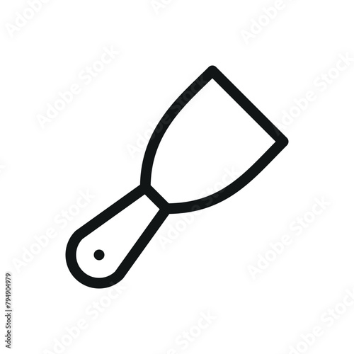 Putty knife isolated icon set, puttying vector symbol with editable stroke