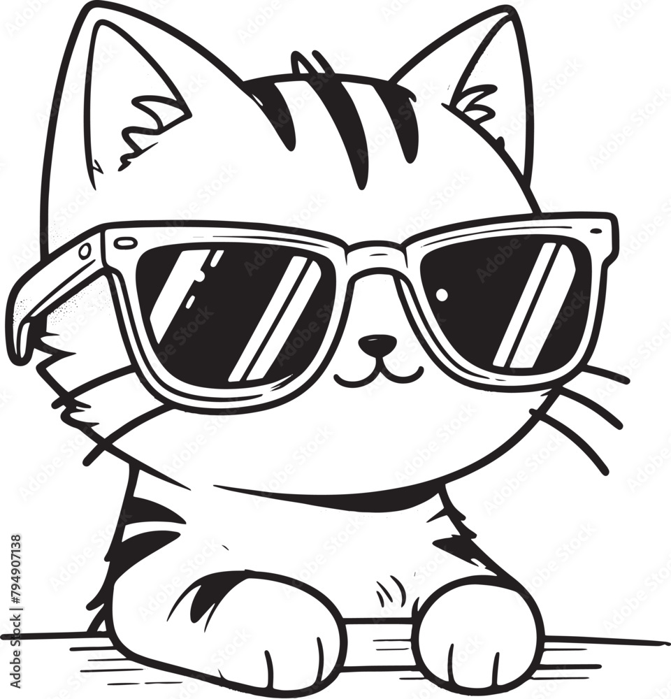 cat with glasses cartoon vector cat with glasses cartoon vector