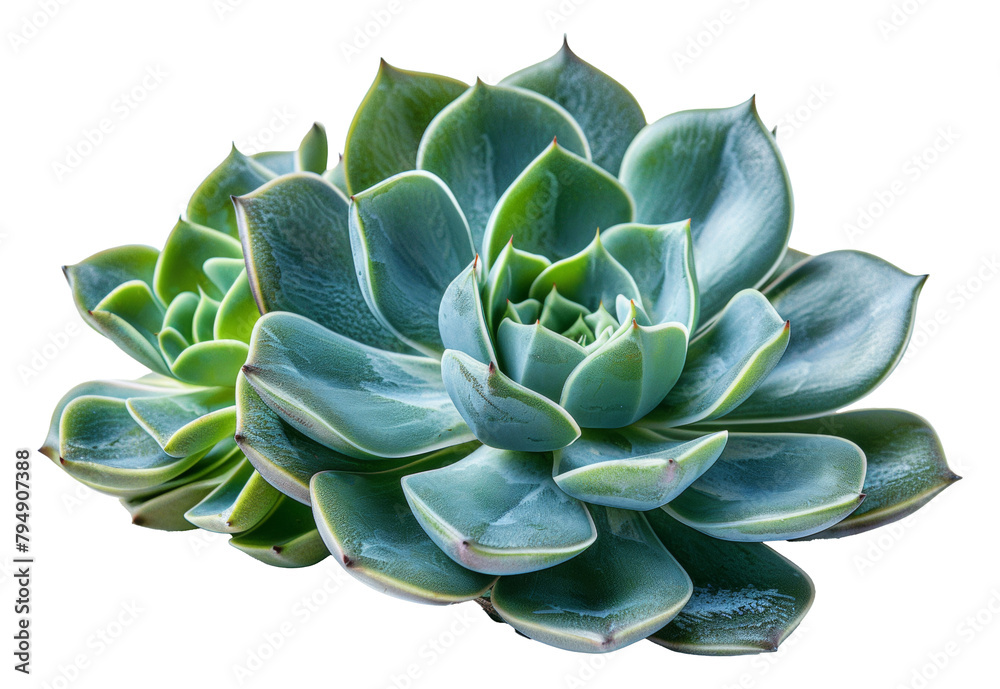 Green succulent plant with symmetrical rosette design isolated on ...