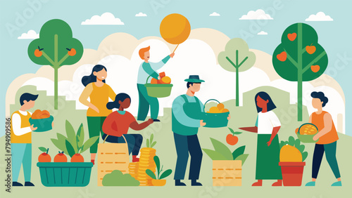 A community garden project where the surplus produce is sold to community members with the profits going into a communal savings fund.