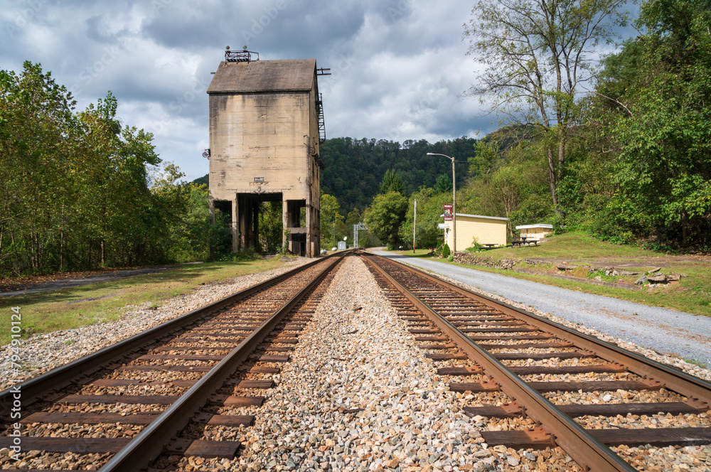 Fototapeta premium The Ghost Town of Thurmond in the New River Gorge National Park, West Virginia, USA