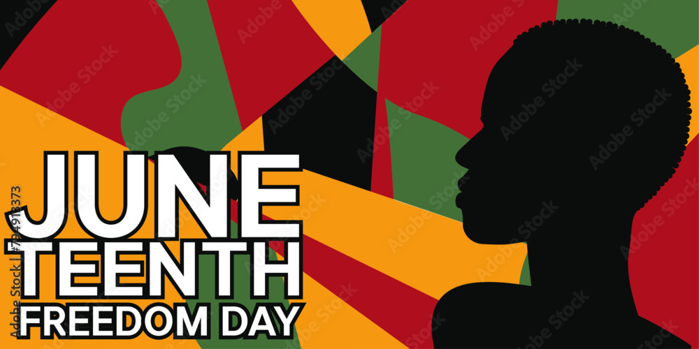 Celebrating Juneteenth, Independence Day, Freedom Day. Banner, poster, greeting card flayer design