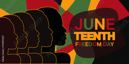 Celebrating Juneteenth, Independence Day, Freedom Day. Banner, poster, greeting card flayer design