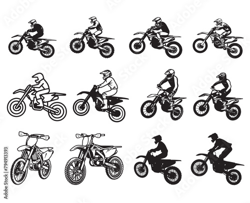 Dirt Bike Clipart Collection Vector
