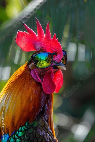 Fashion chickens rainbow glasses