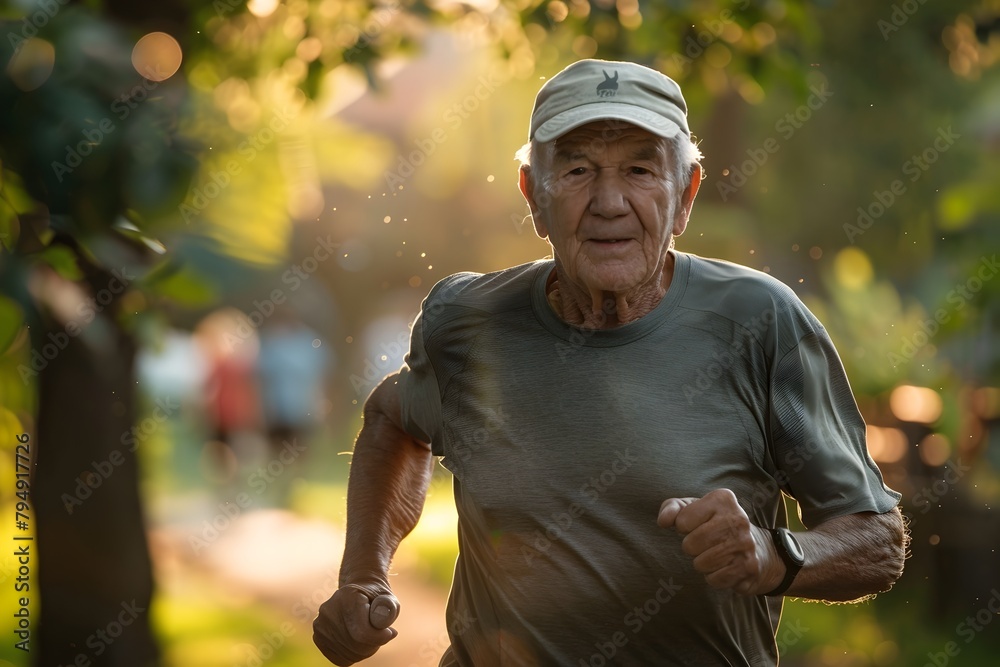 Obraz premium Inspiring Active Aging:Elderly Individuals Embracing Fitness and Exercise in the Great Outdoors