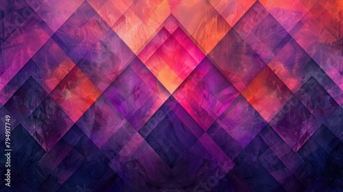 Colorful Abstract Geometric Pattern in Purple and Pink