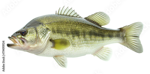 Largemouth bass fish isolated on transparent background