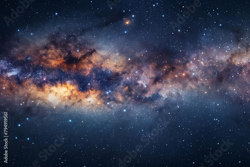 Panoramic shot capturing the beauty of space in wide format