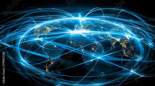 Visualization of global connectivity through data transfer and cyber technology