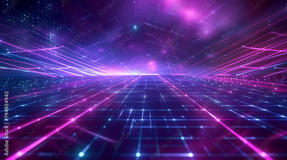 custom made wallpaper toronto digitalA bright pink and blue neon sign with a white light in the middle. The sign is in a futuristic setting