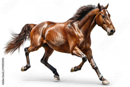 A brown horse galloping freely © Veniamin Kraskov
