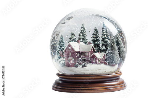Snow globe Miniature On Transparent Background.