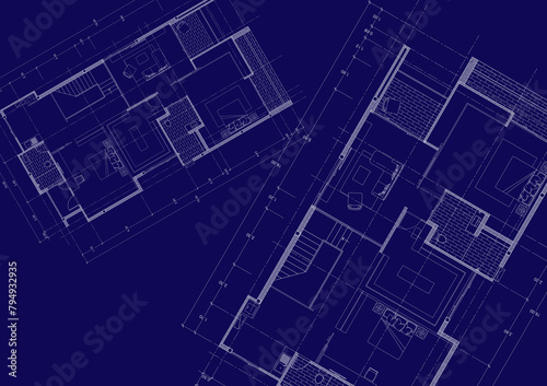 Floor plan designed building on the drawing.